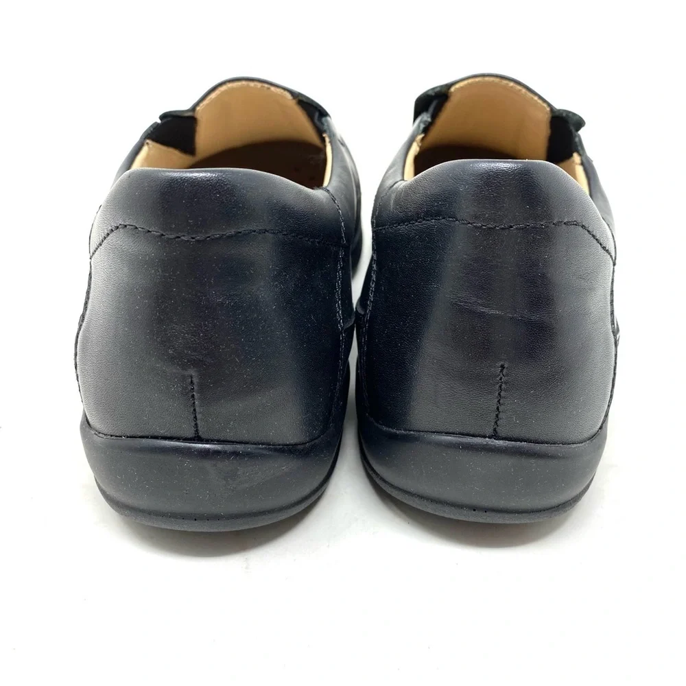Finn Comfort Aden City-Sport Black Montana Leather Slip On Loafers